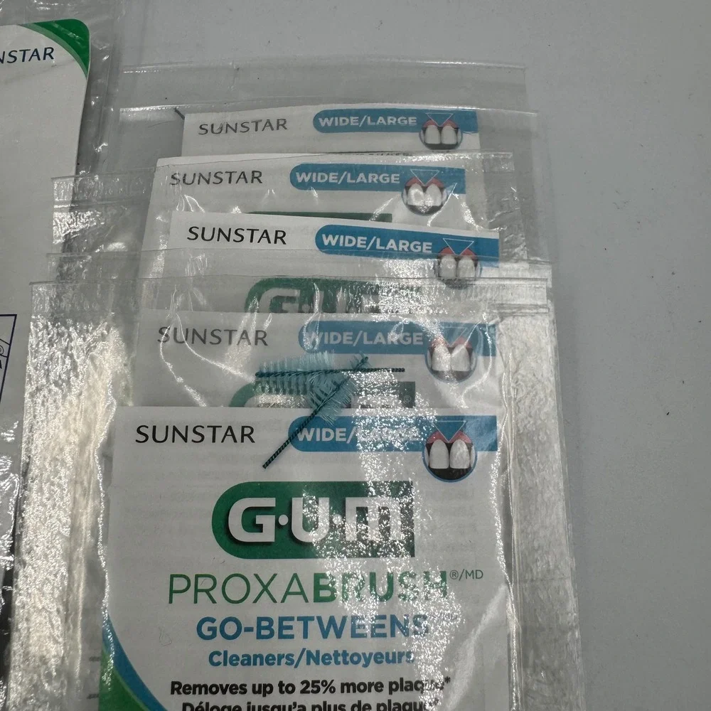 GUM Sunstar 605 611 Proxabrush Interdental Cleaners Blue Green Wide Refills